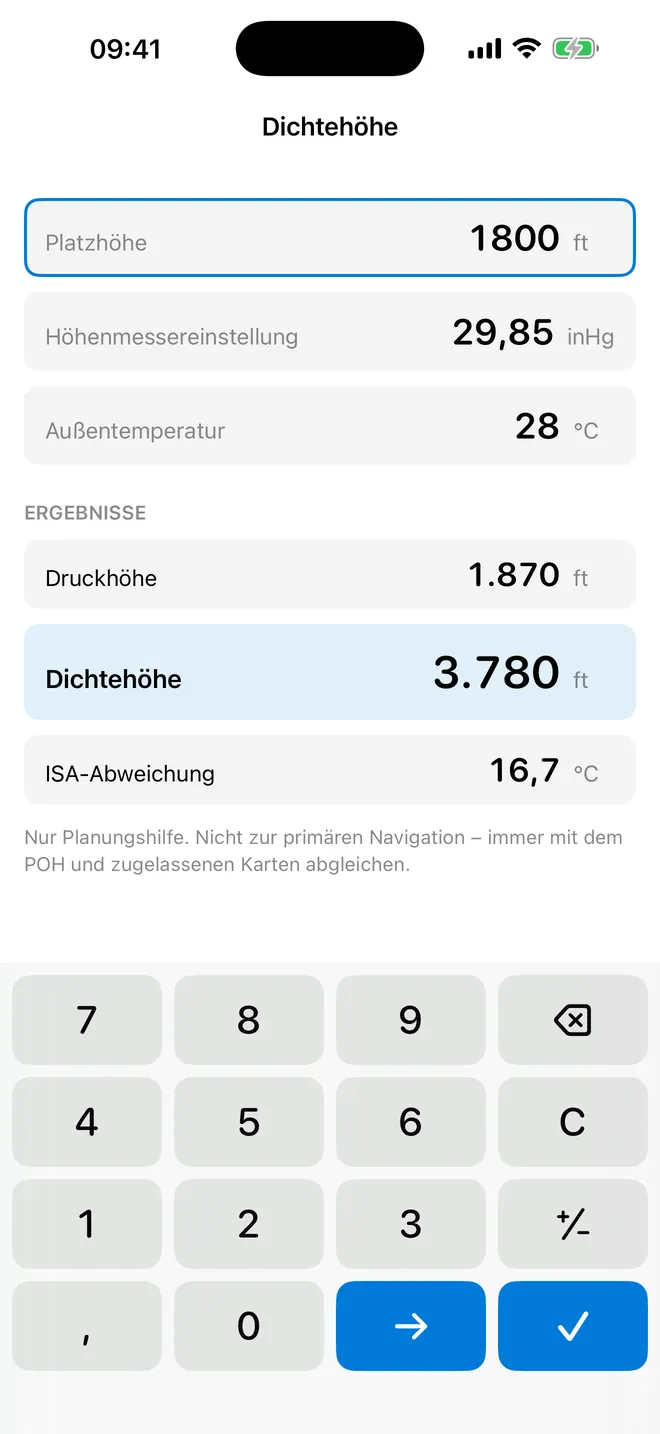 Screenshot 1 von E6B Calc