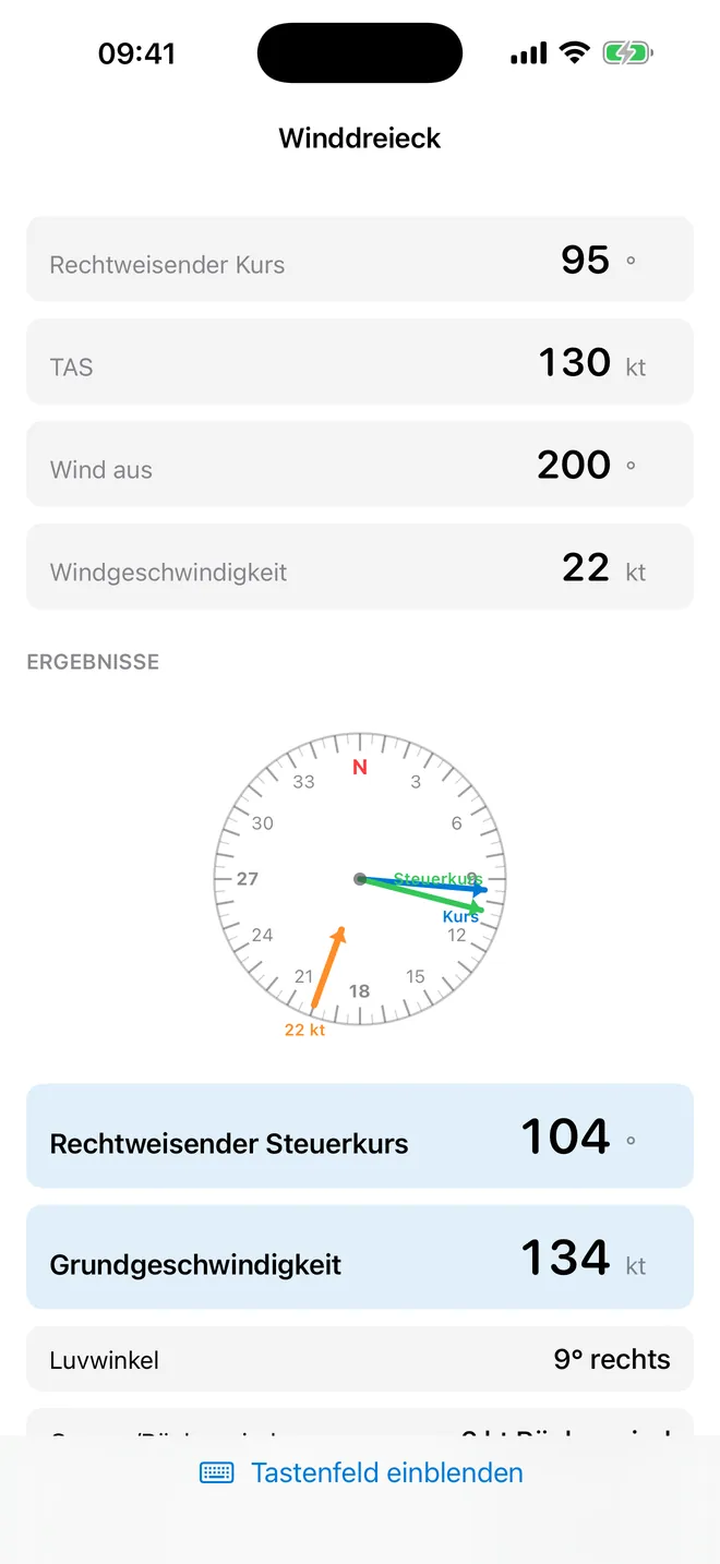 Screenshot 2 von E6B Calc