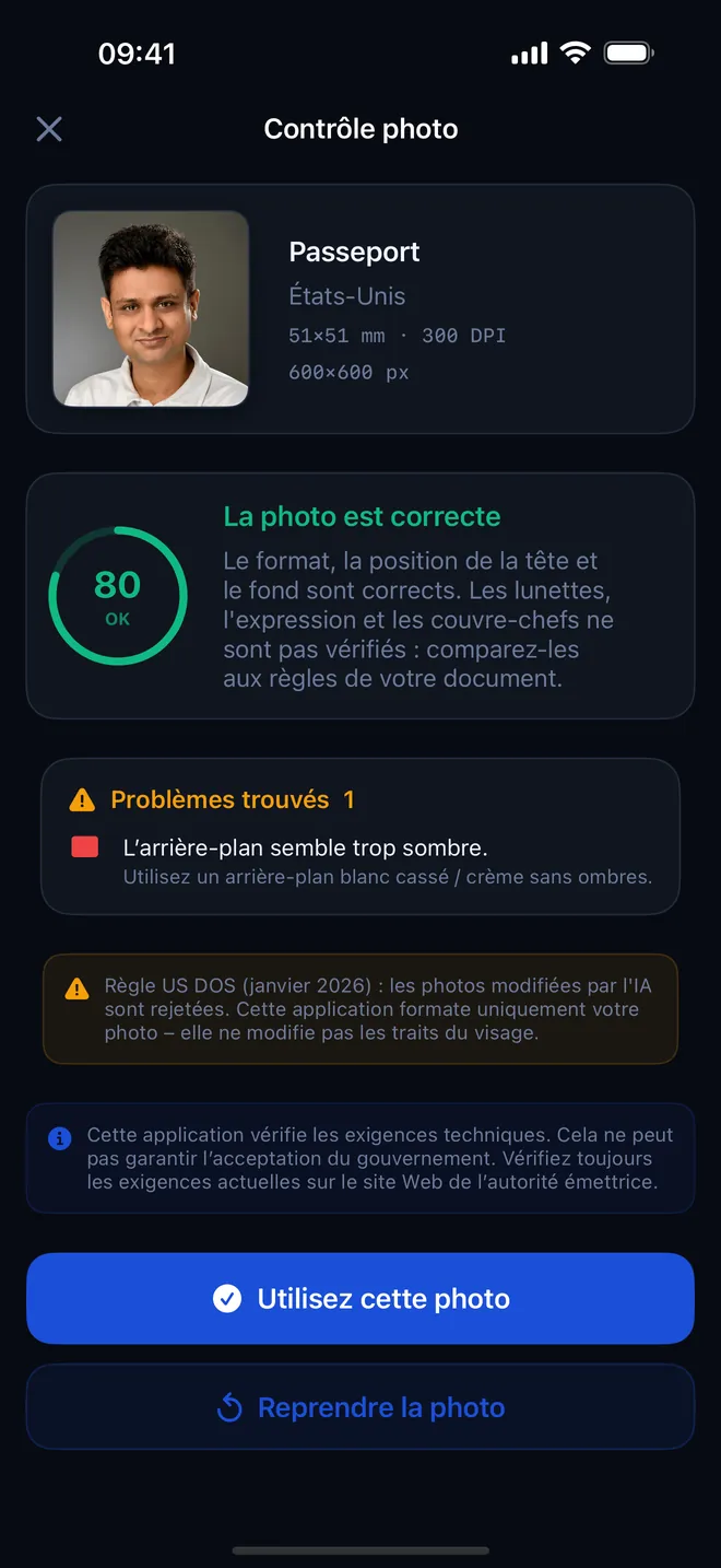 Capture d'écran 1 de Passport Photo AI